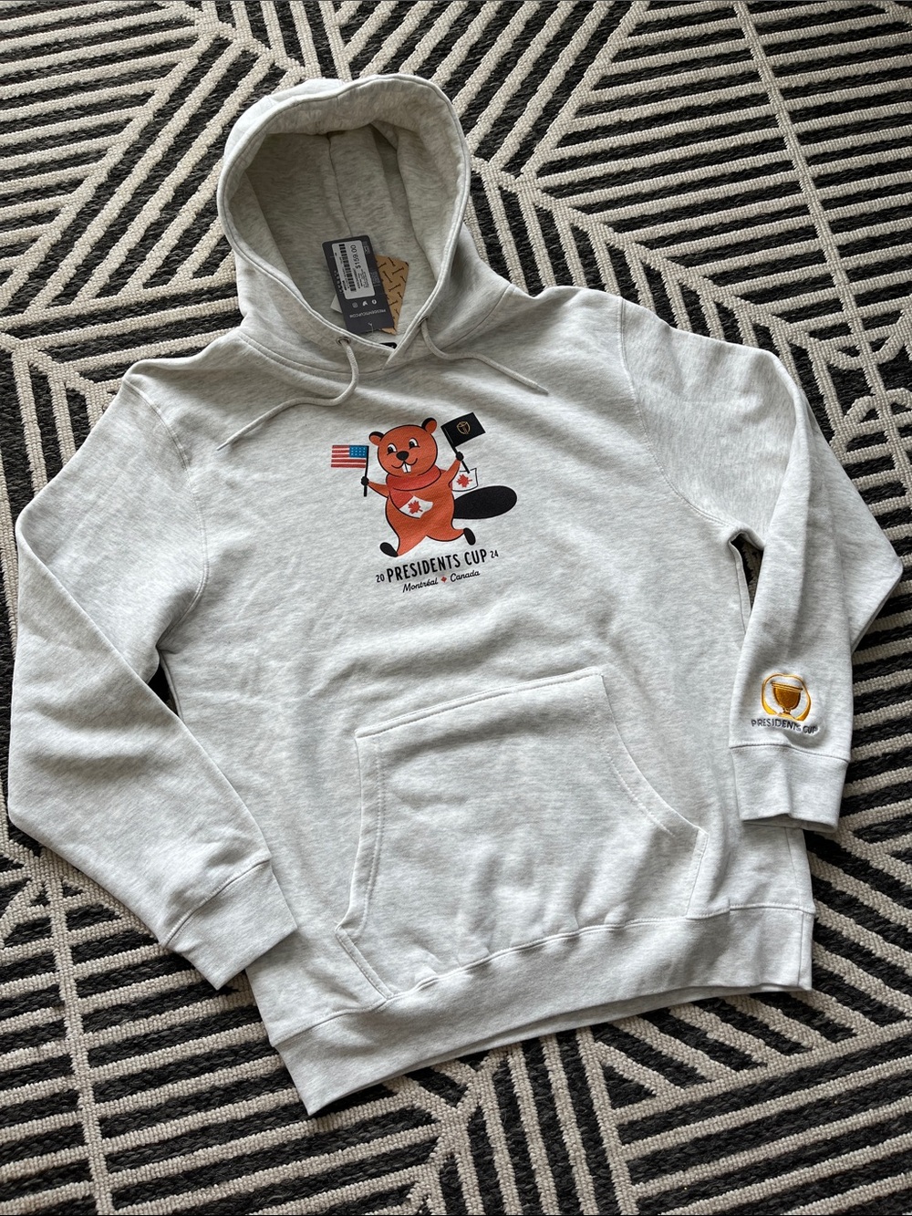 Presidents Cup Heather Gray Men's Hoodie with Mascot Graphic
